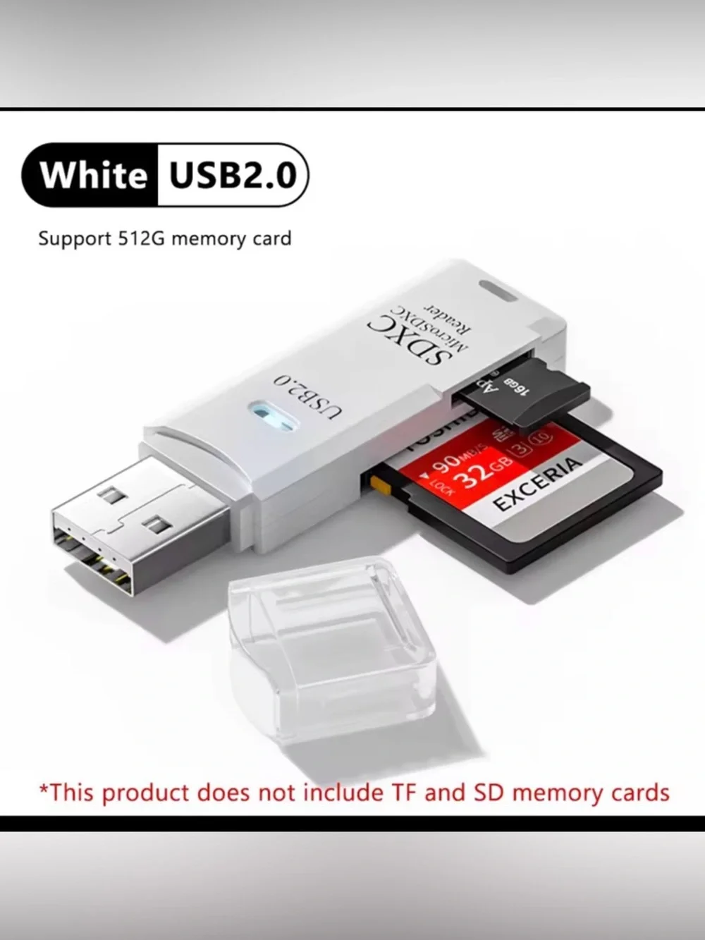 USB2.0 Micro SD Card Reader, 5 Gbps 2-In-1 SD Card Reader to USB Adapter